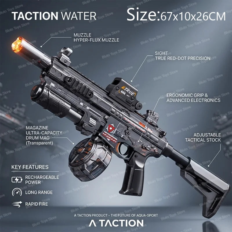 Led Light Emitting Electric Water Gun Toys Children Automatic Sensor Lights Water Pistol Summer Outdoor Beach Pool Toy for Kids